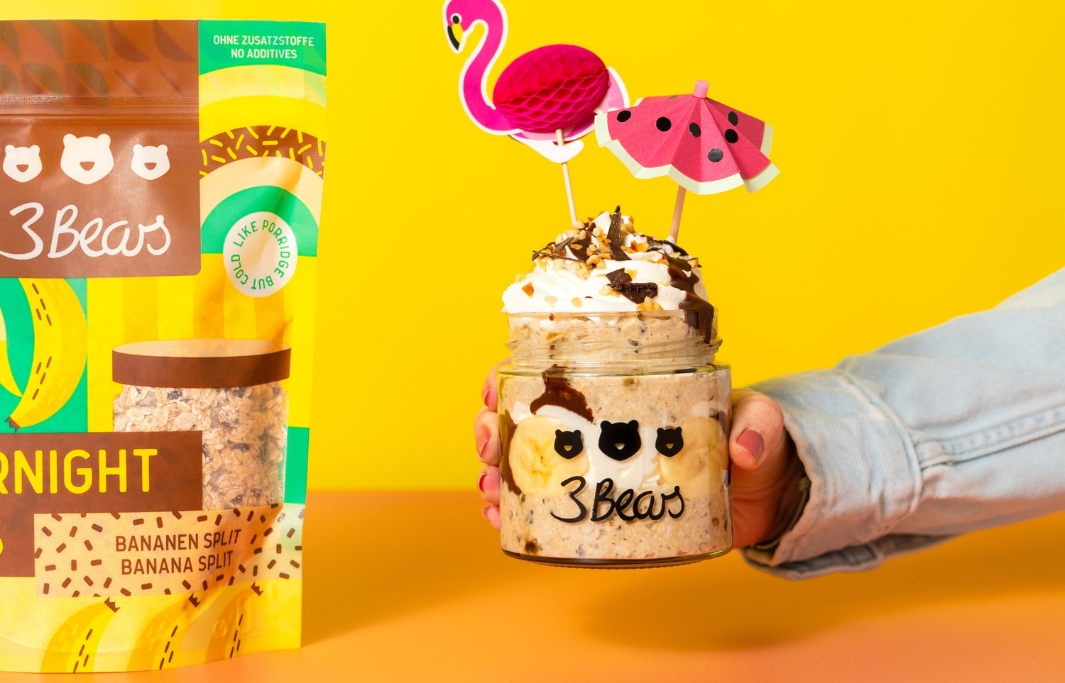 Overnight Oats mit Banane & Schokolade – inspiriert vom Banana Split