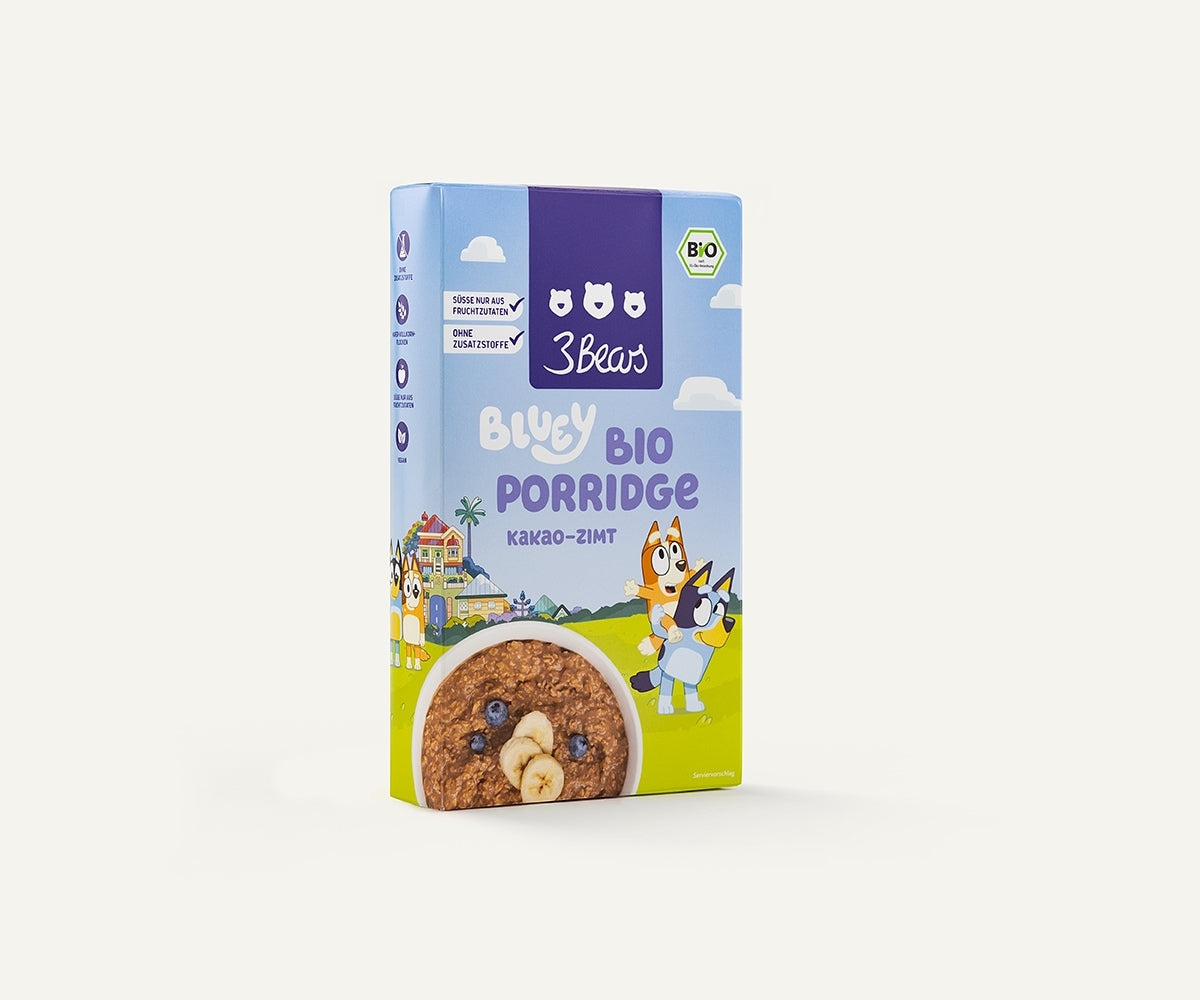 3Bears Bluey Organic Porridge - Cocoa-Cinnamon, developed in collaboration with Bluey, no refined sugar and additives #size_400g