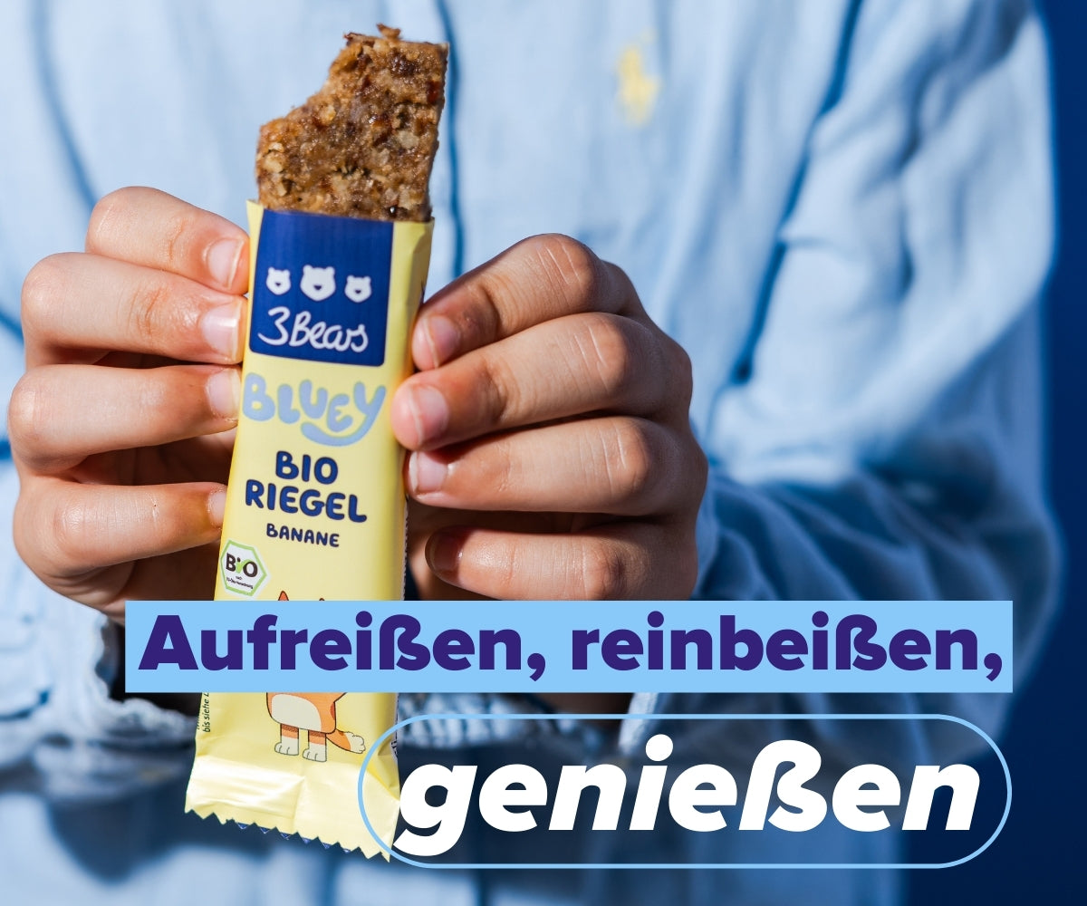 Bio Riegel aufreißen, reinbeißen, genießen