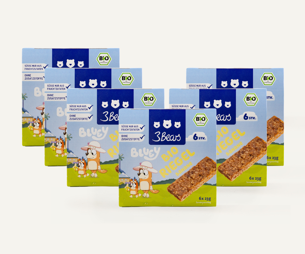 3Bears Bluey Bio Riegel - Banane, 6x6 Riegel Set