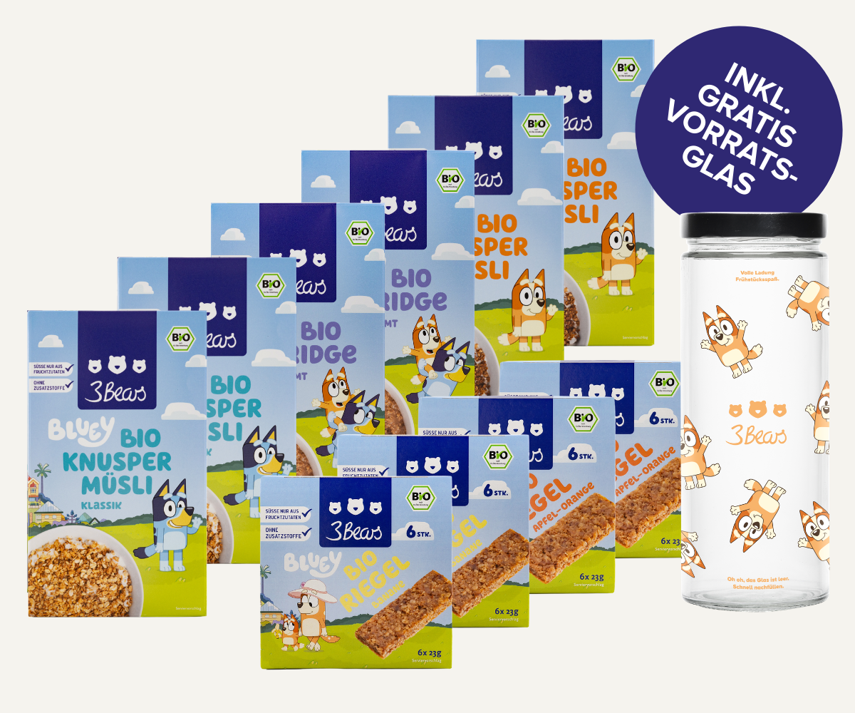 3Bears Bluey Super Spar-Set mit Bingo Vorratsglas, in Kooperation mit Bluey entwickelt 