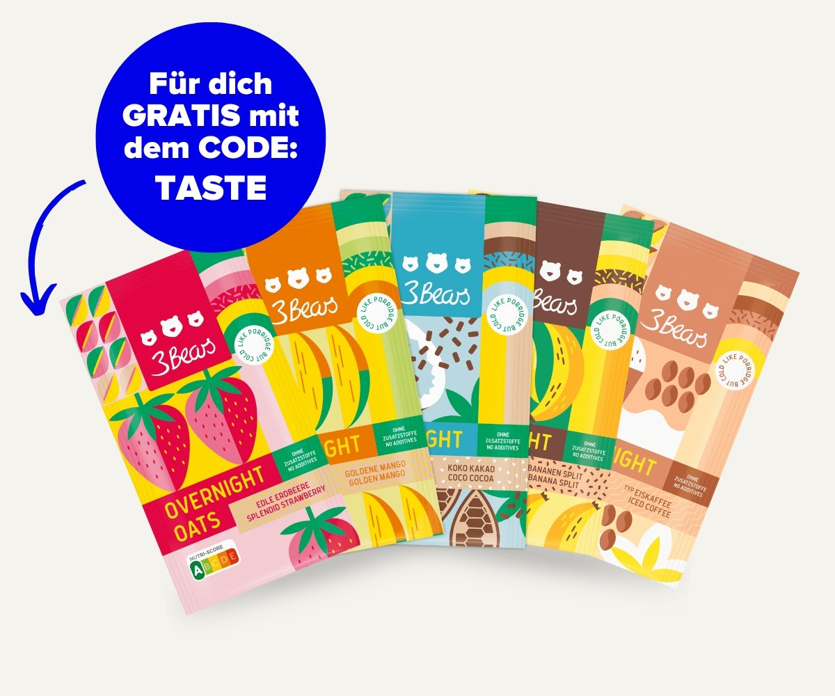 Gratis Overnight Oats Probier-Set (Du zahlst nur die Versandkosten) CODE*: TASTE