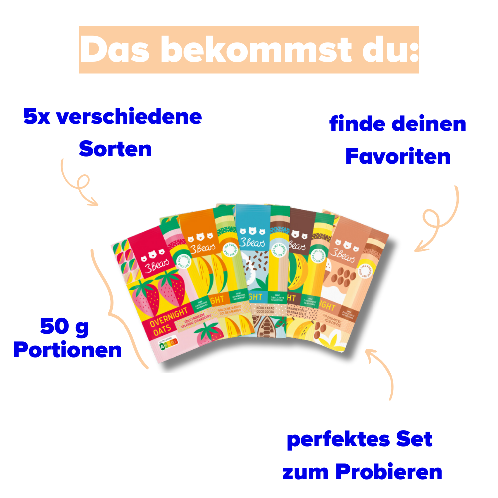 Gratis Overnight Oats Probier-Set (Du zahlst nur die Versandkosten) CODE*: TASTE