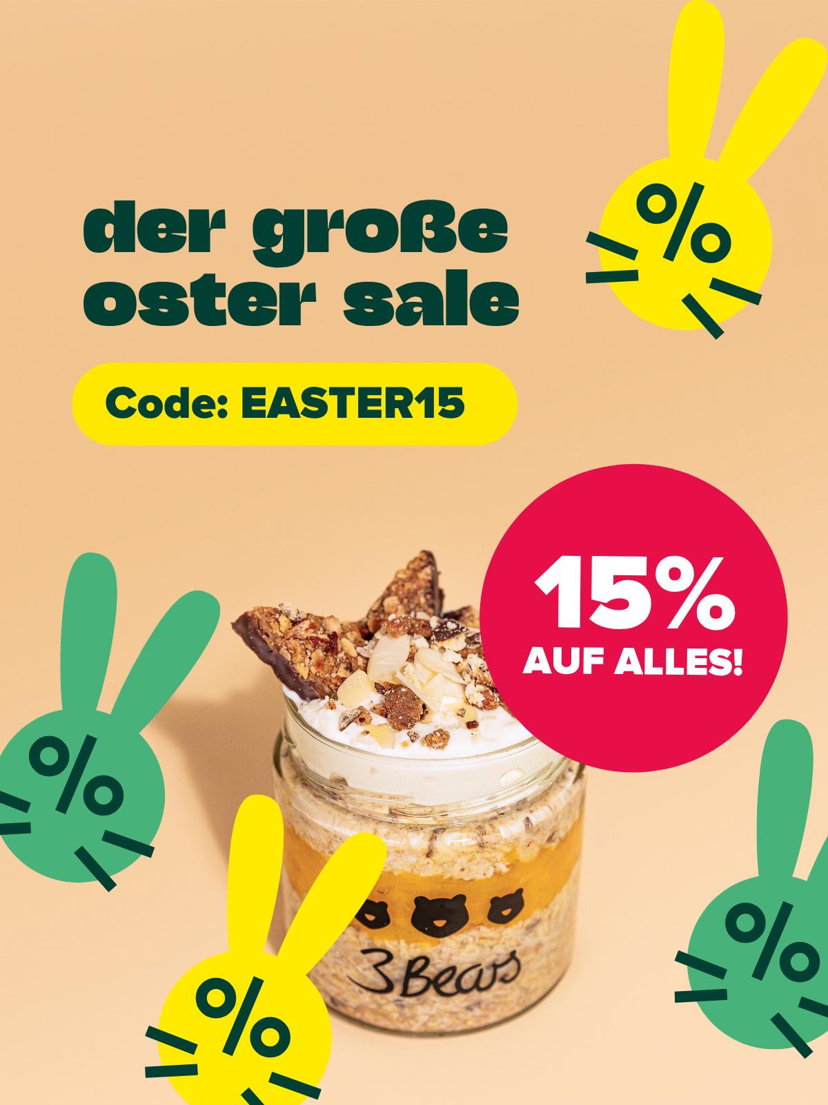 15% auf alles sparen mit dem Code EASTER15